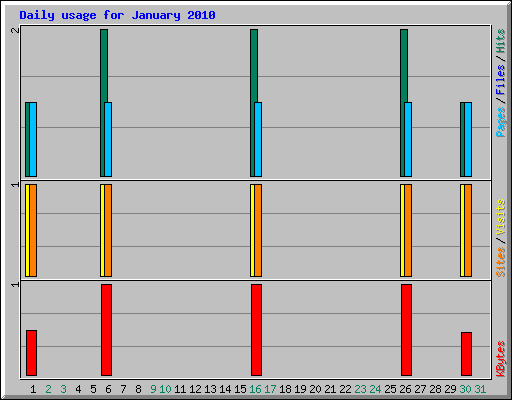 Daily usage for January 2010