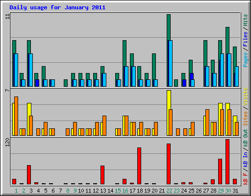 Daily usage for January 2011