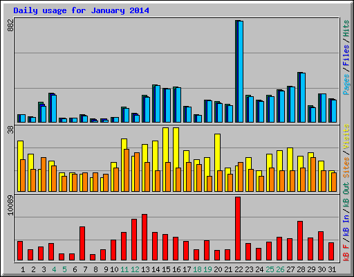 Daily usage for January 2014