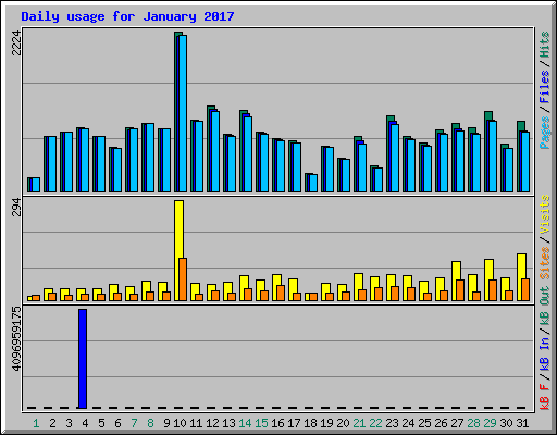 Daily usage for January 2017