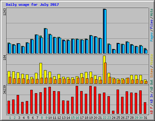 Daily usage for July 2017