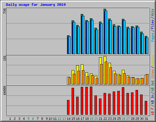 Daily usage for January 2019