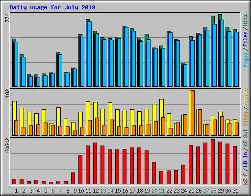 Daily usage for July 2019