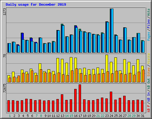 Daily usage for December 2019