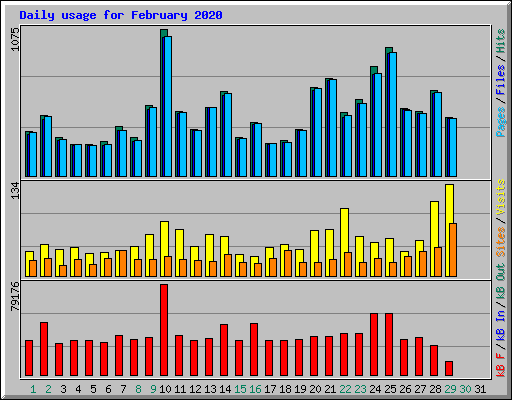 Daily usage for February 2020