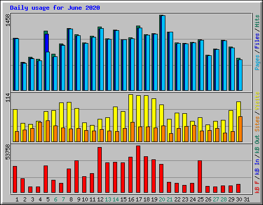 Daily usage for June 2020