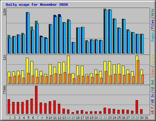 Daily usage for November 2020