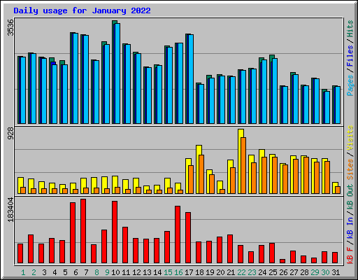 Daily usage for January 2022