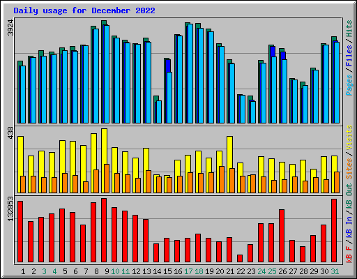 Daily usage for December 2022