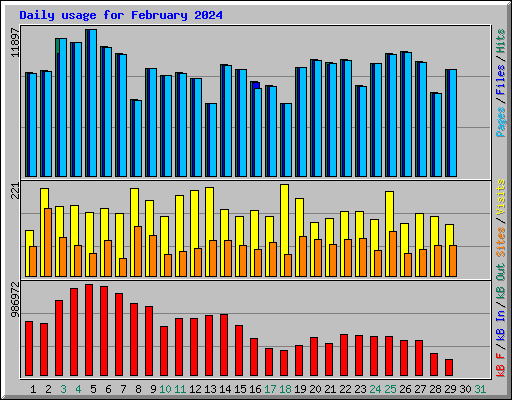 Daily usage for February 2024