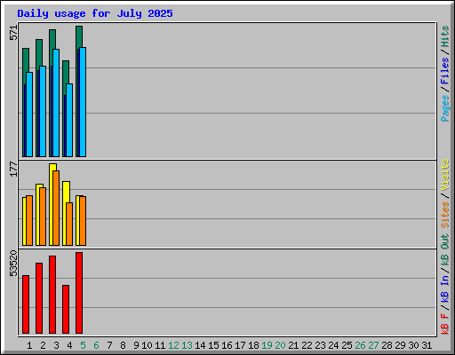 Daily usage for July 2025