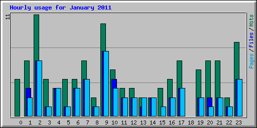 Hourly usage for January 2011