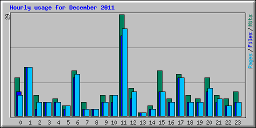 Hourly usage for December 2011