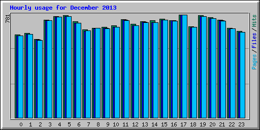 Hourly usage for December 2013