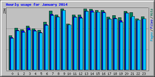 Hourly usage for January 2014