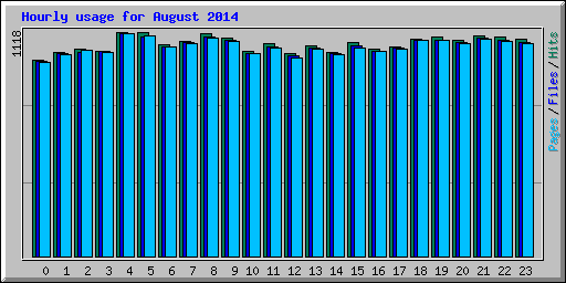 Hourly usage for August 2014