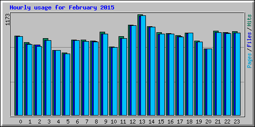 Hourly usage for February 2015