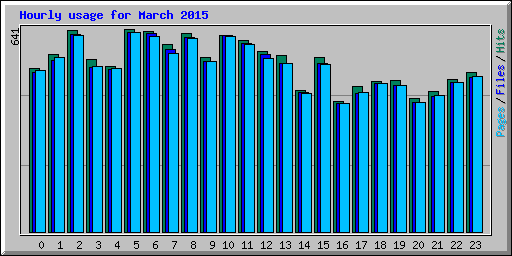 Hourly usage for March 2015