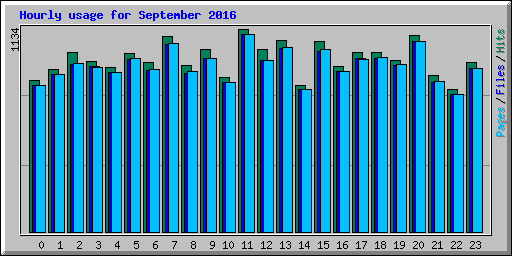 Hourly usage for September 2016