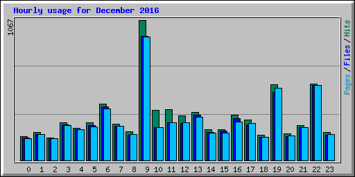 Hourly usage for December 2016