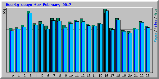 Hourly usage for February 2017