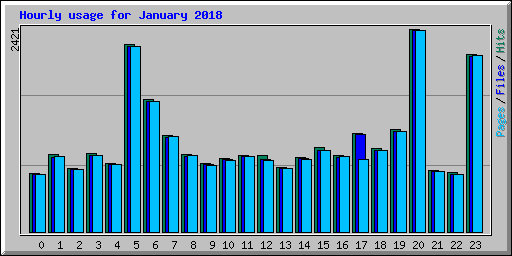 Hourly usage for January 2018