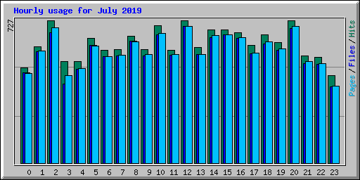 Hourly usage for July 2019