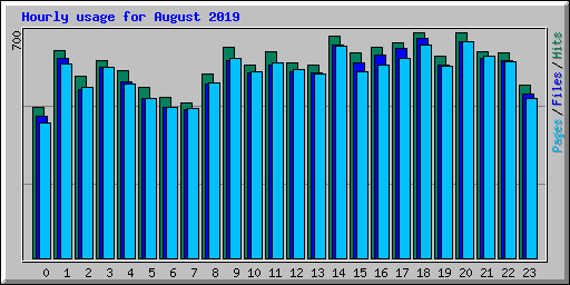 Hourly usage for August 2019