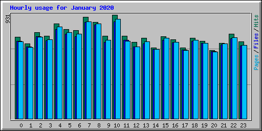 Hourly usage for January 2020