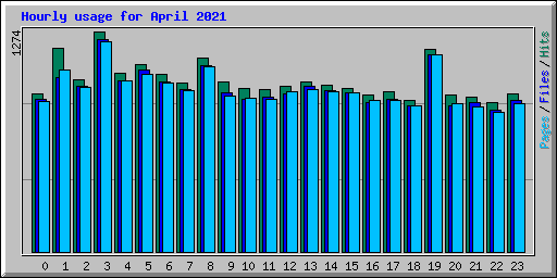 Hourly usage for April 2021