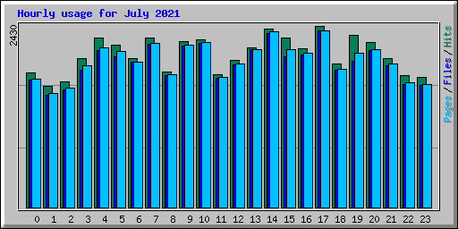 Hourly usage for July 2021