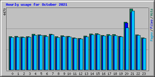 Hourly usage for October 2021