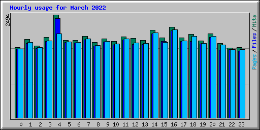 Hourly usage for March 2022