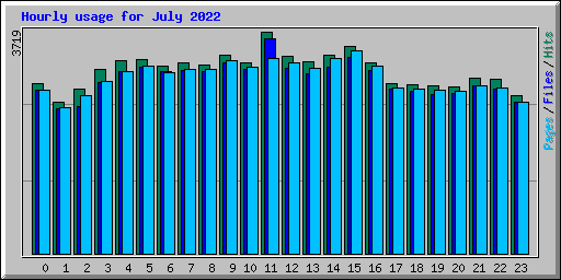 Hourly usage for July 2022