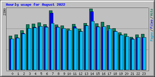 Hourly usage for August 2022