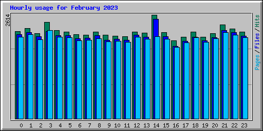 Hourly usage for February 2023