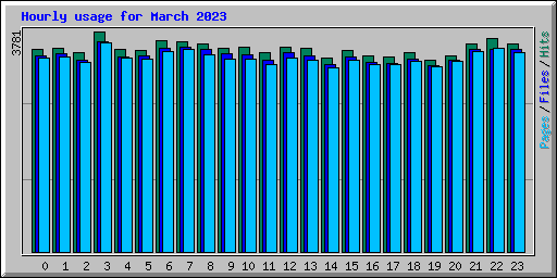 Hourly usage for March 2023