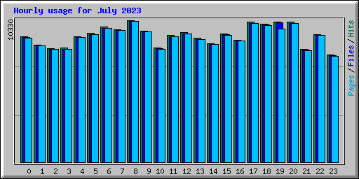 Hourly usage for July 2023