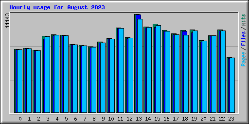 Hourly usage for August 2023