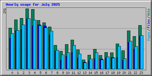 Hourly usage for July 2025